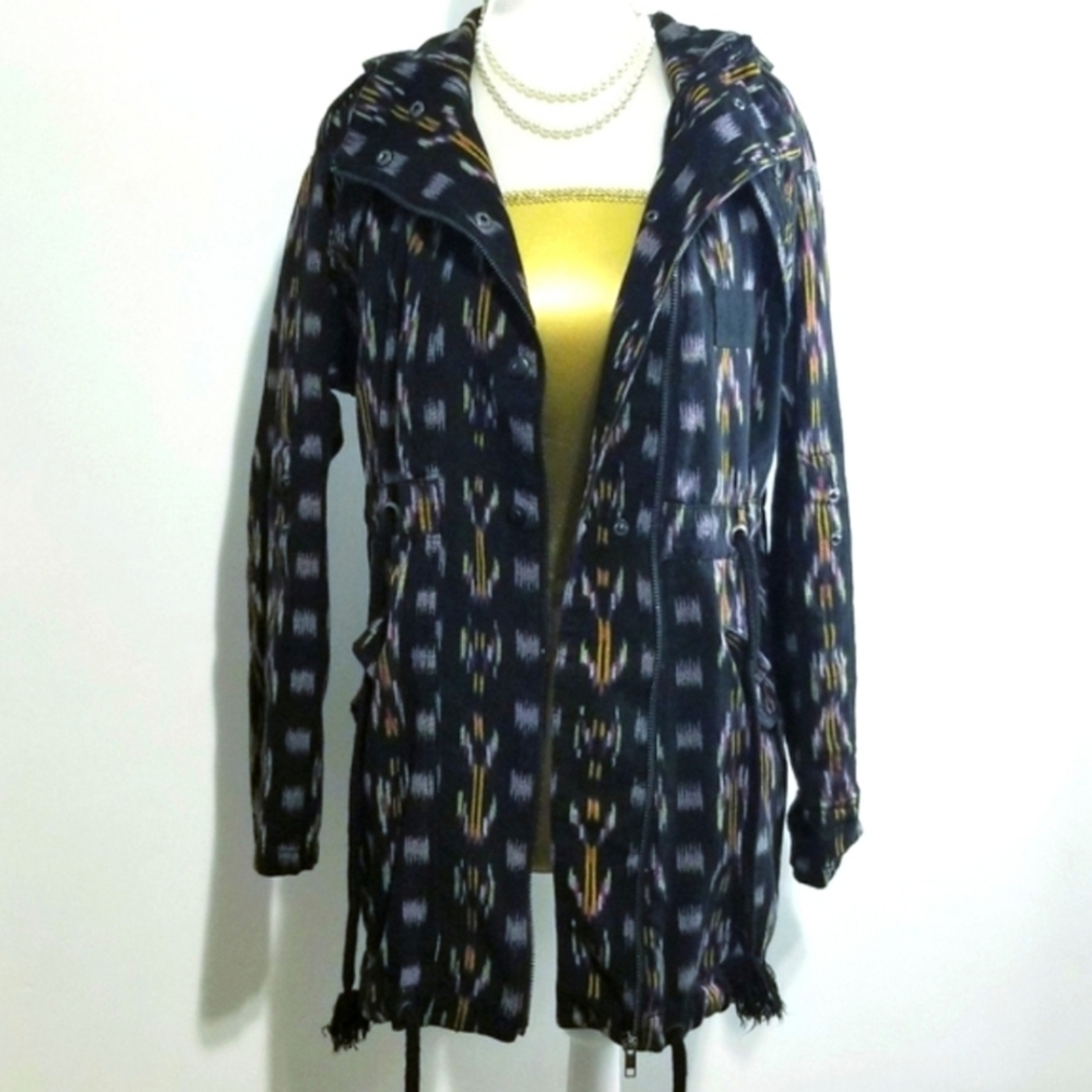 Free People Ikat Parka Hooded Utility Jacket Boho